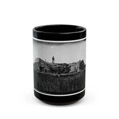 Morris Island (Vicinity), South Carolina. The  Marsh Battery  Or  Swamp Angel  After The Explosion, August 22, 1863 001 (U.S. Civil War) Black Coffee Mug 15oz - Go Mug Yourself