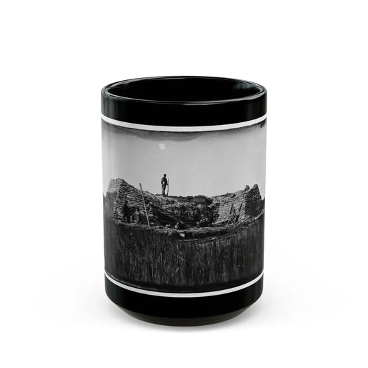 Morris Island (Vicinity), South Carolina. The  Marsh Battery  Or  Swamp Angel  After The Explosion, August 22, 1863 001 (U.S. Civil War) Black Coffee Mug 15oz - Go Mug Yourself