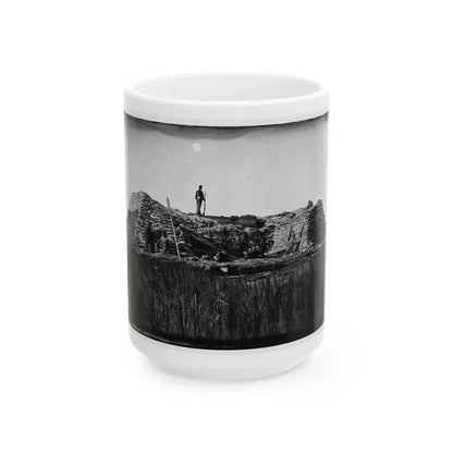 Morris Island (Vicinity), South Carolina. The  Marsh Battery  Or  Swamp Angel  After The Explosion, August 22, 1863 001 (U.S. Civil War) White Coffee Mug 15oz - Go Mug Yourself