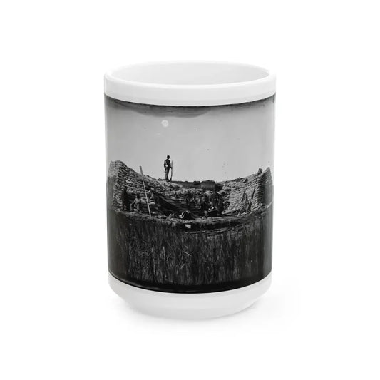 Morris Island (Vicinity), South Carolina. The  Marsh Battery  Or  Swamp Angel  After The Explosion, August 22, 1863 001 (U.S. Civil War) White Coffee Mug 15oz - Go Mug Yourself