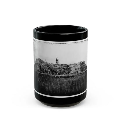 Morris Island (Vicinity), South Carolina. The  Marsh Battery  Or  Swamp Angel  After The Explosion, August 22, 1863 (U.S. Civil War) Black Coffee Mug 15oz - Go Mug Yourself