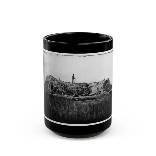 Morris Island (Vicinity), South Carolina. The  Marsh Battery  Or  Swamp Angel  After The Explosion, August 22, 1863 (U.S. Civil War) Black Coffee Mug 15oz - Go Mug Yourself