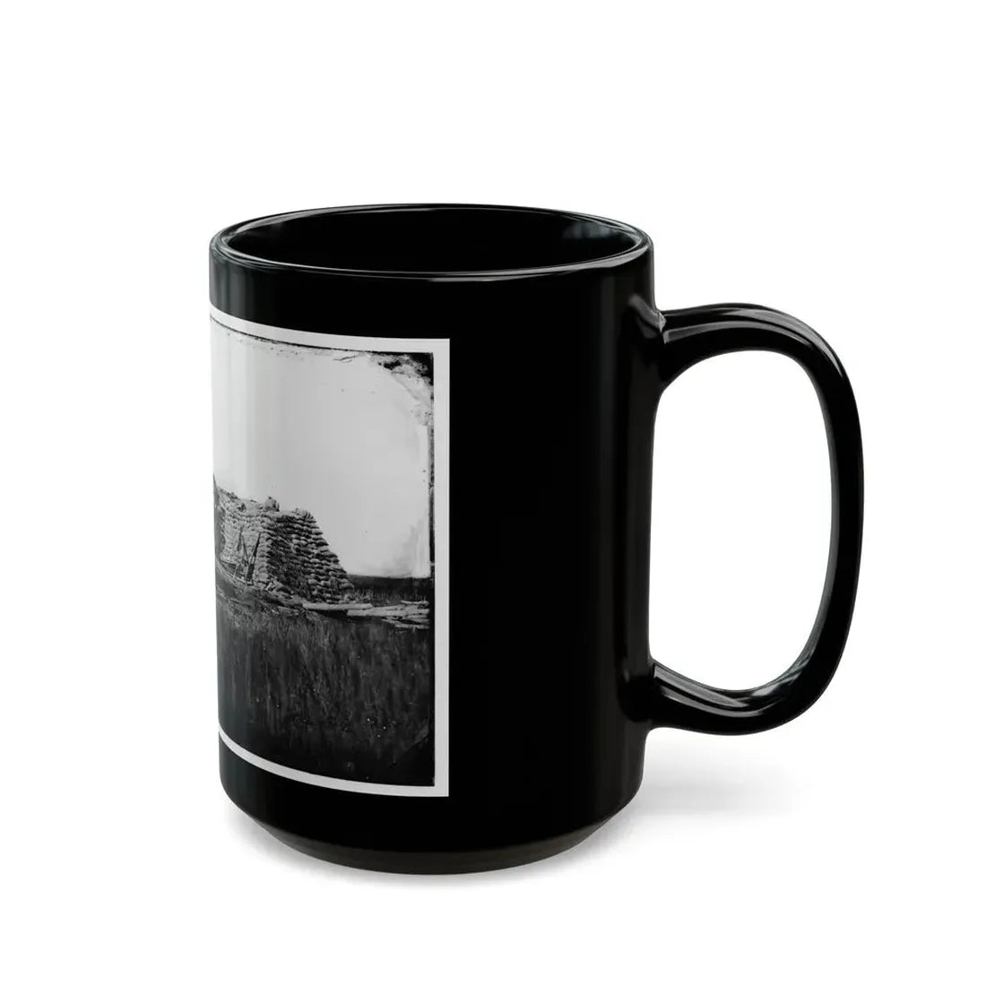 Morris Island (Vicinity), South Carolina. The  Marsh Battery  Or  Swamp Angel  After The Explosion, August 22, 1863 (U.S. Civil War) Black Coffee Mug - Go Mug Yourself