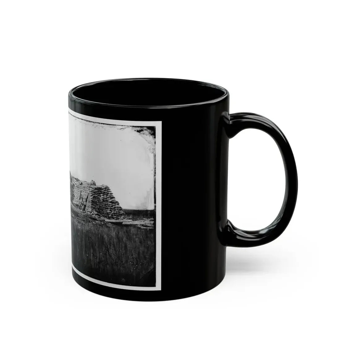 Morris Island (Vicinity), South Carolina. The  Marsh Battery  Or  Swamp Angel  After The Explosion, August 22, 1863 (U.S. Civil War) Black Coffee Mug - Go Mug Yourself
