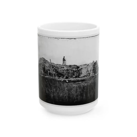 Morris Island (Vicinity), South Carolina. The  Marsh Battery  Or  Swamp Angel  After The Explosion, August 22, 1863 (U.S. Civil War) White Coffee Mug 15oz - Go Mug Yourself