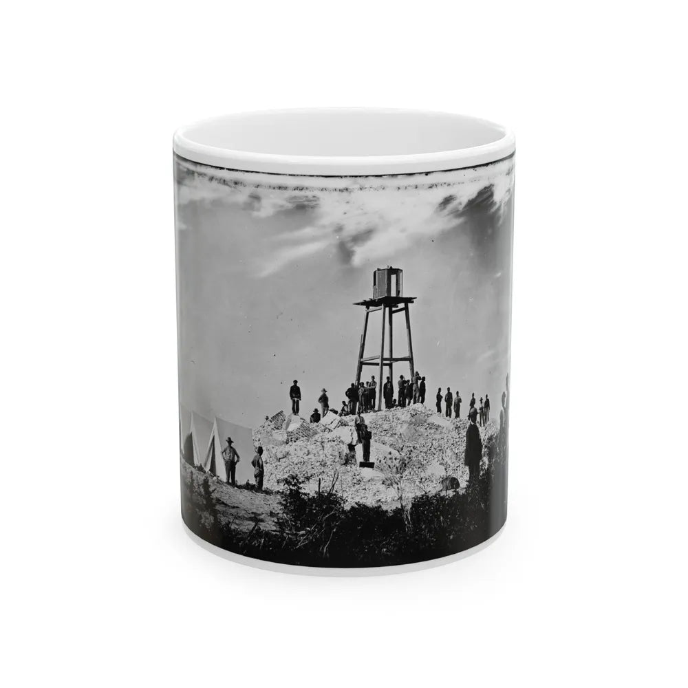 Morris Island (Vicinity), South Carolina. Ruins Of Charleston Lighthouse (U.S. Civil War) White Coffee Mug-11oz-Go Mug Yourself