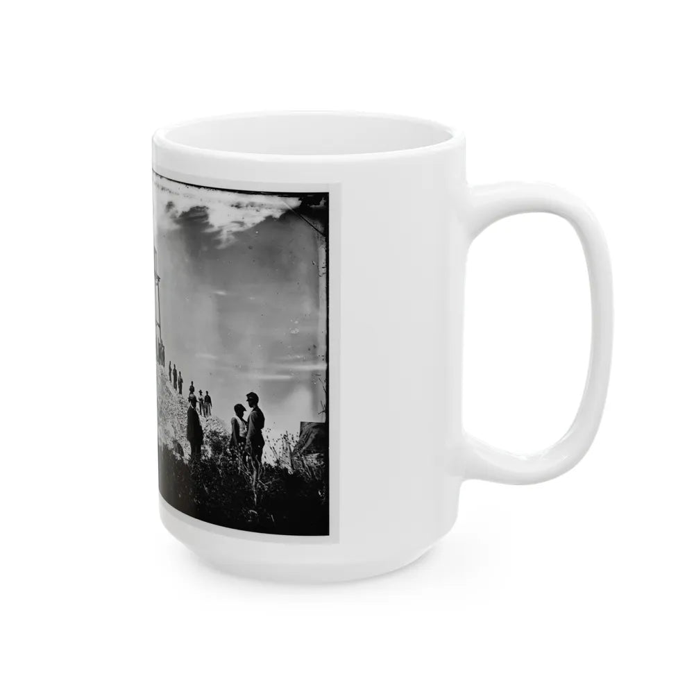 Morris Island (Vicinity), South Carolina. Ruins Of Charleston Lighthouse (U.S. Civil War) White Coffee Mug-Go Mug Yourself