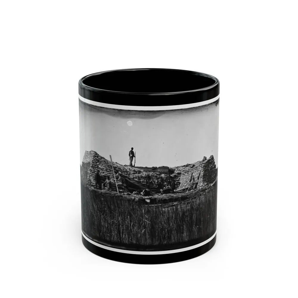 Morris Island (Vicinity), South Carolina. The Marsh Battery Or Swamp Angel After The Explosion, August 22, 1863 001 (U.S. Civil War) Black Coffee Mug-11oz-Go Mug Yourself