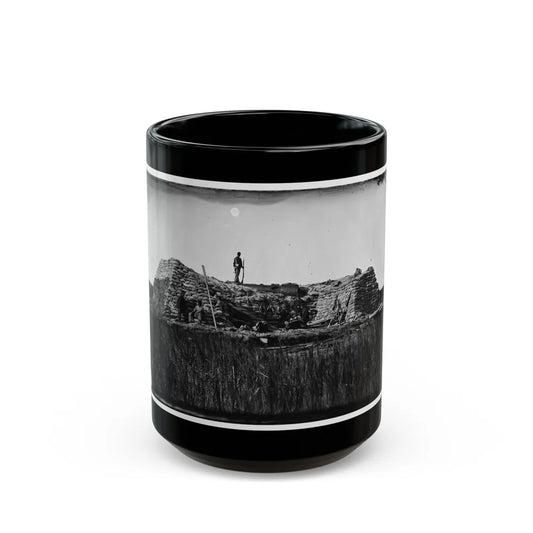 Morris Island (Vicinity), South Carolina. The Marsh Battery Or Swamp Angel After The Explosion, August 22, 1863 001 (U.S. Civil War) Black Coffee Mug-15oz-Go Mug Yourself