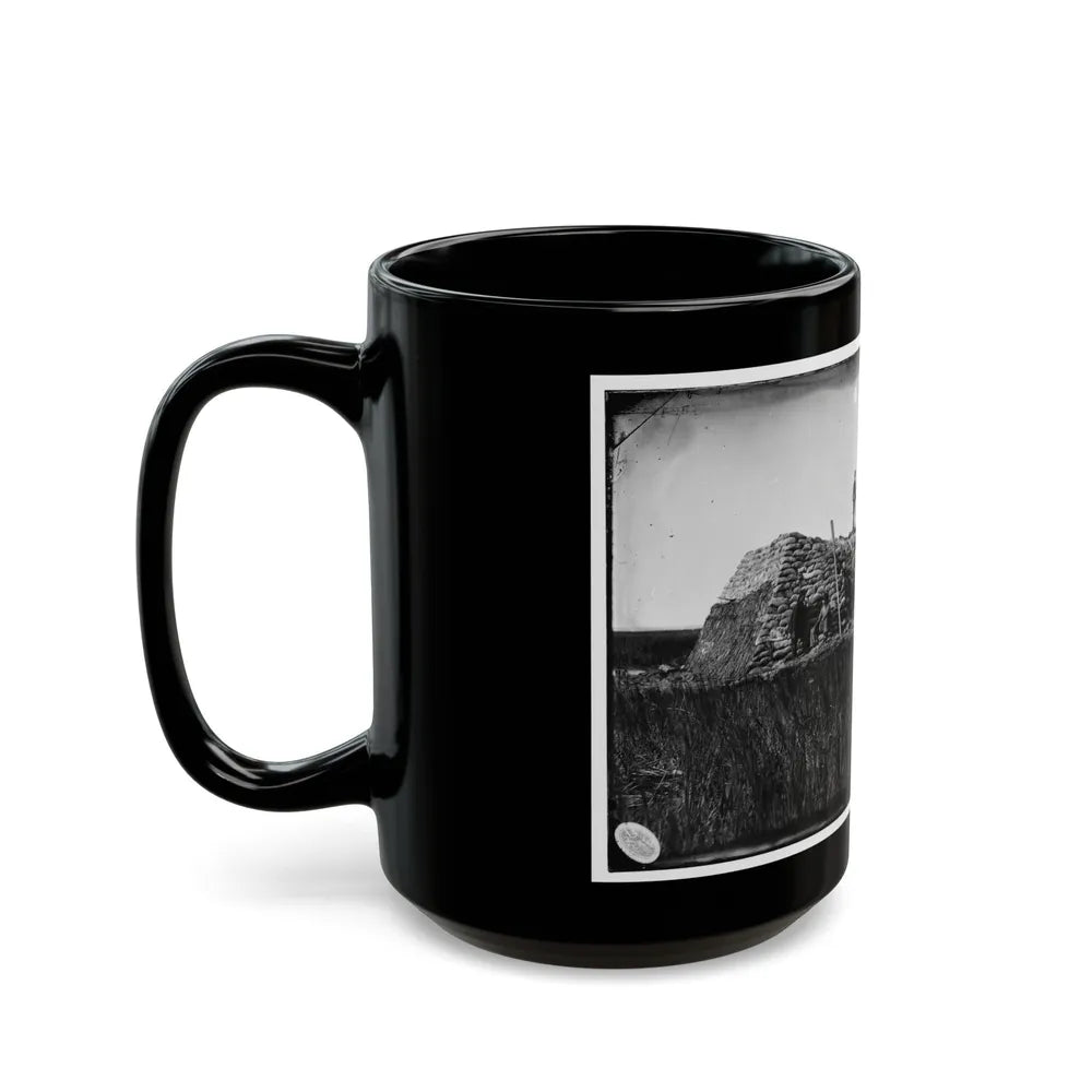 Morris Island (Vicinity), South Carolina. The Marsh Battery Or Swamp Angel After The Explosion, August 22, 1863 001 (U.S. Civil War) Black Coffee Mug-Go Mug Yourself