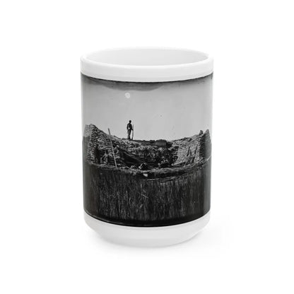 Morris Island (Vicinity), South Carolina. The Marsh Battery Or Swamp Angel After The Explosion, August 22, 1863 001 (U.S. Civil War) White Coffee Mug-15oz-Go Mug Yourself