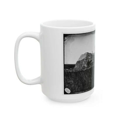 Morris Island (Vicinity), South Carolina. The Marsh Battery Or Swamp Angel After The Explosion, August 22, 1863 001 (U.S. Civil War) White Coffee Mug-Go Mug Yourself