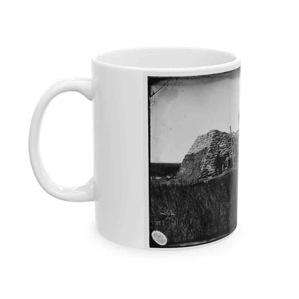 Morris Island (Vicinity), South Carolina. The Marsh Battery Or Swamp Angel After The Explosion, August 22, 1863 001 (U.S. Civil War) White Coffee Mug-Go Mug Yourself