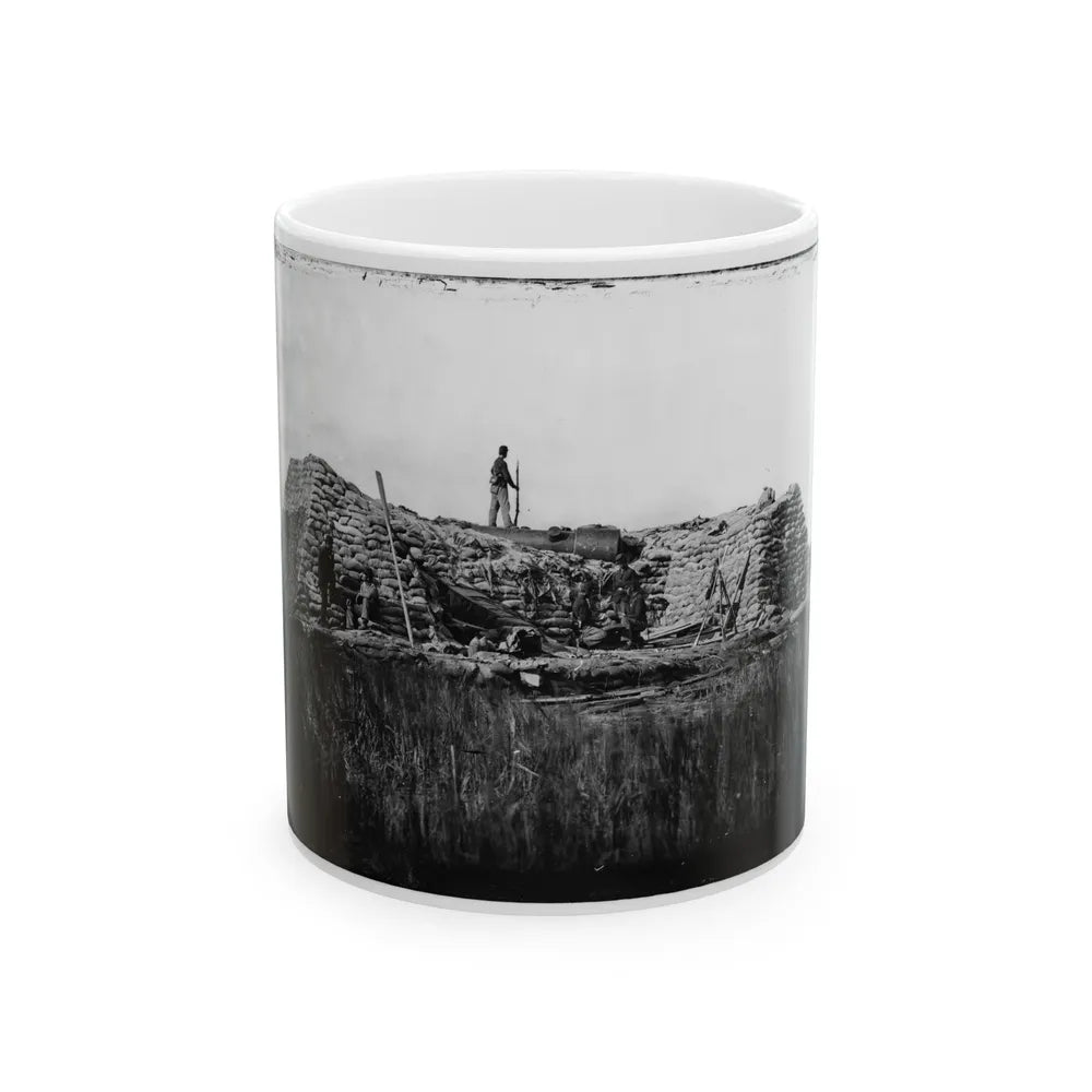 Morris Island (Vicinity), South Carolina. The Marsh Battery Or Swamp Angel After The Explosion, August 22, 1863 (U.S. Civil War) White Coffee Mug-11oz-Go Mug Yourself