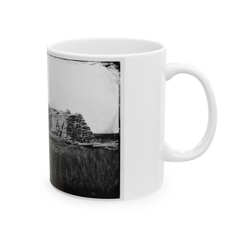 Morris Island (Vicinity), South Carolina. The Marsh Battery Or Swamp Angel After The Explosion, August 22, 1863 (U.S. Civil War) White Coffee Mug-Go Mug Yourself