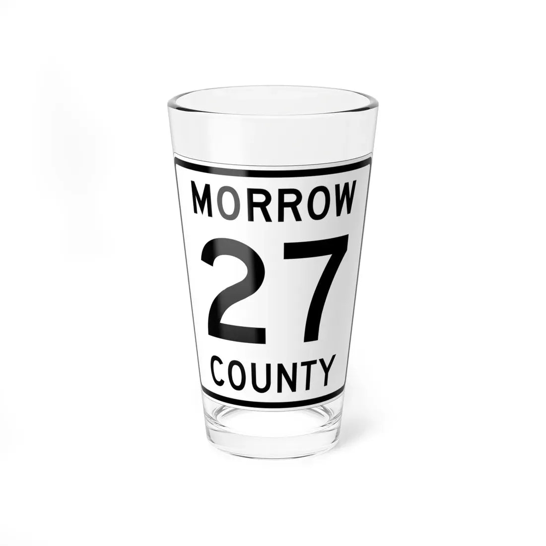 Morrow County Route 27 OH (Ohio) (Road Sign) Pint Glass 16oz 16oz - Go Mug Yourself