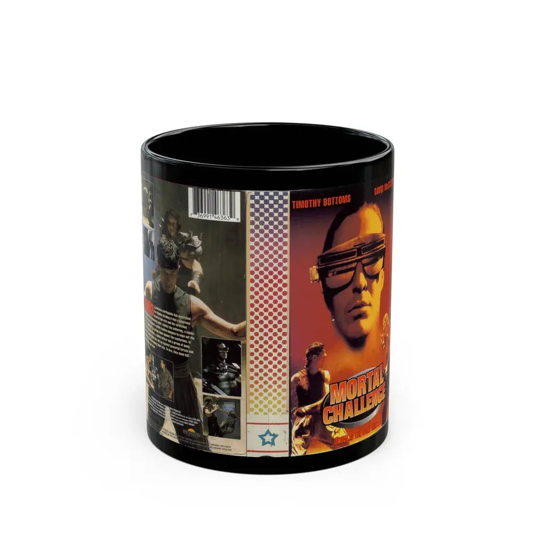 MORTAL CHALLENGE (VHS COVER) - Black Coffee Mug 11oz - Go Mug Yourself