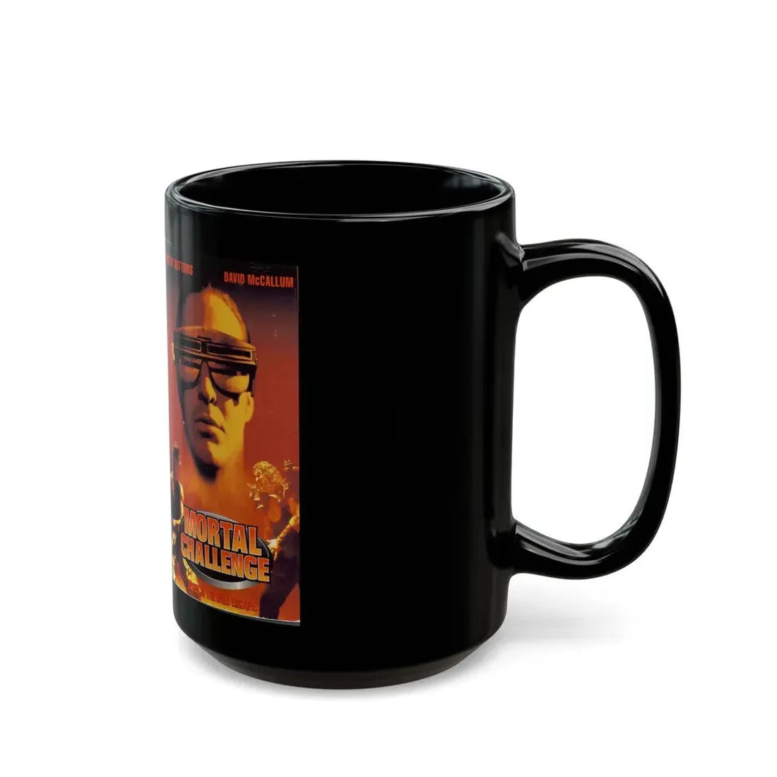 MORTAL CHALLENGE (VHS COVER) - Black Coffee Mug - Go Mug Yourself