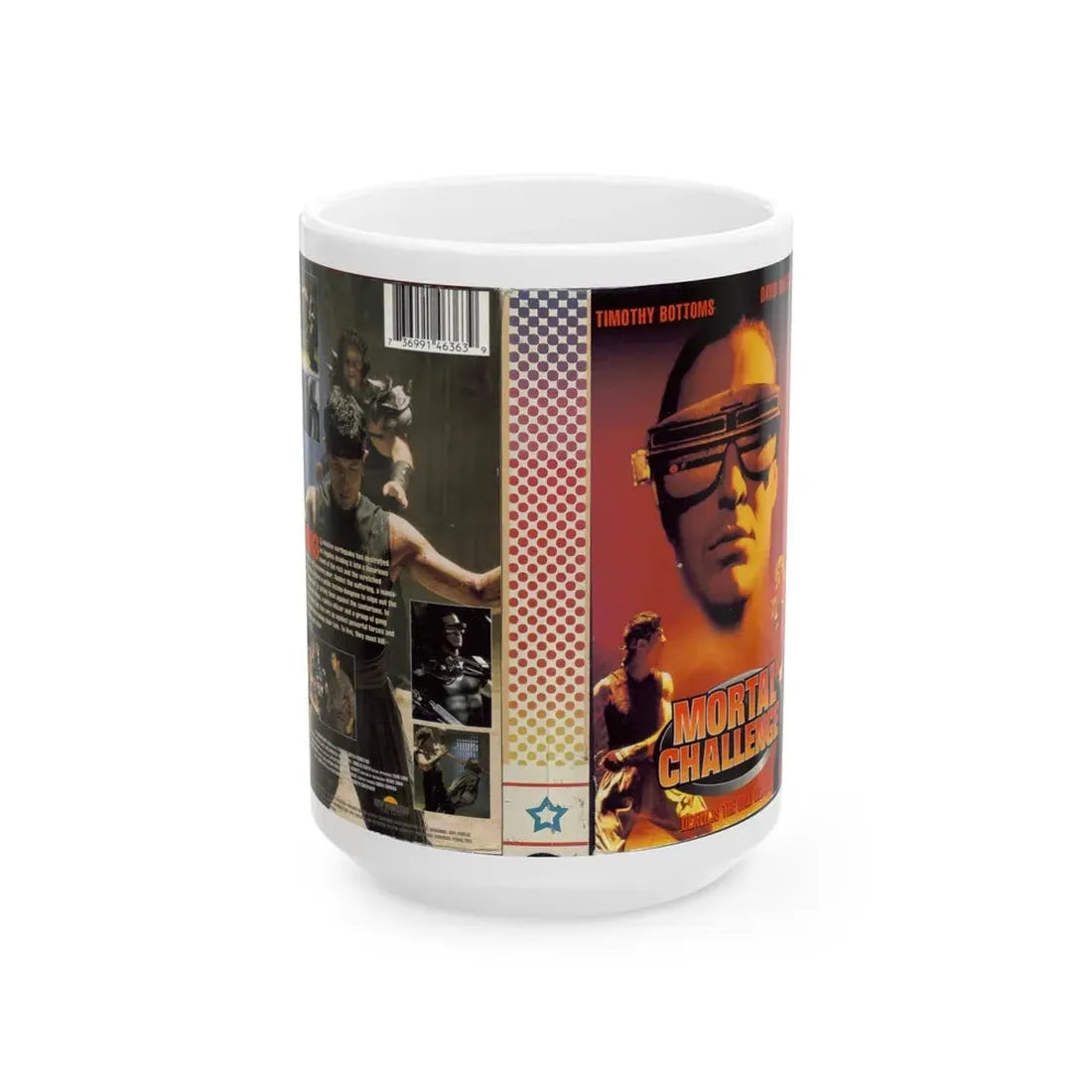 MORTAL CHALLENGE (VHS COVER) - White Coffee Mug 15oz - Go Mug Yourself