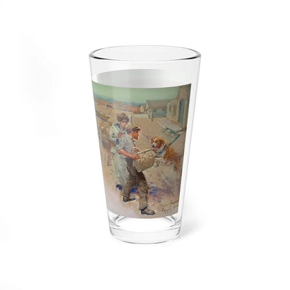 Moss Houses Peggoty Beach, American Magazine story illustration, 1914 (Magazine Illustration) Pint Glass 16oz-Go Mug Yourself