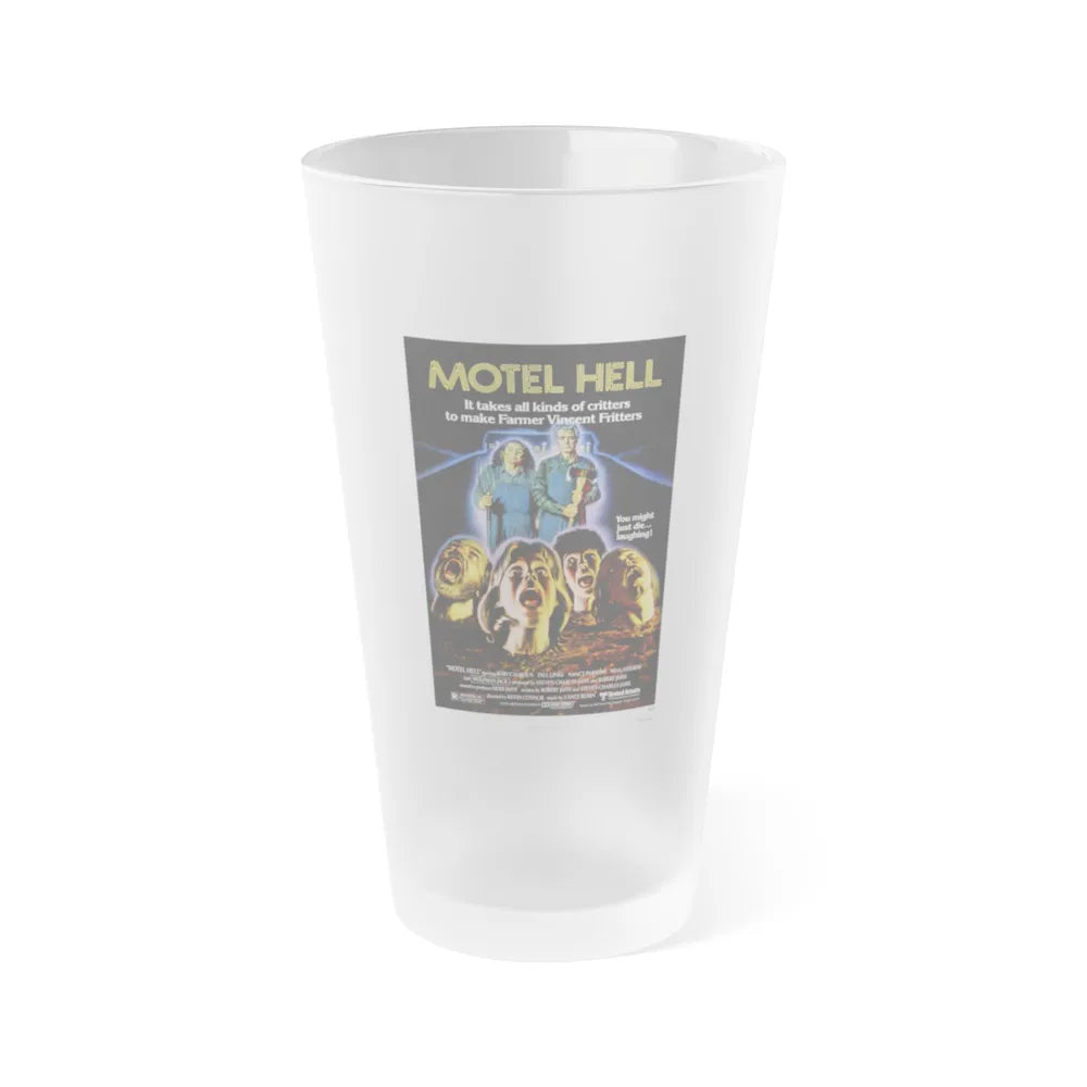 MOTEL HELL 1980 Movie Poster - Frosted Pint Glass 16oz-16oz-Frosted-Go Mug Yourself