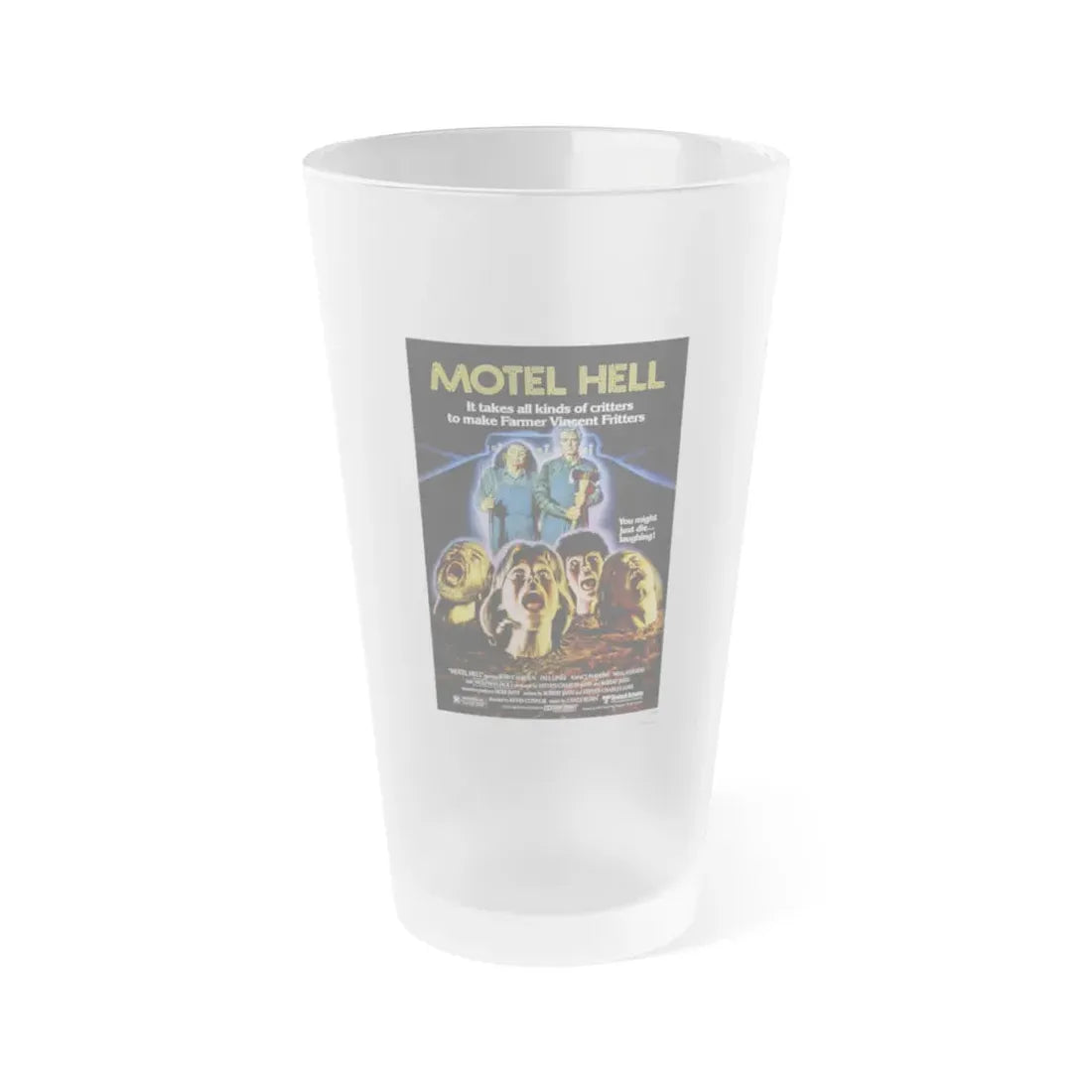 MOTEL HELL 1980 Movie Poster - Frosted Pint Glass 16oz 16oz Frosted - Go Mug Yourself