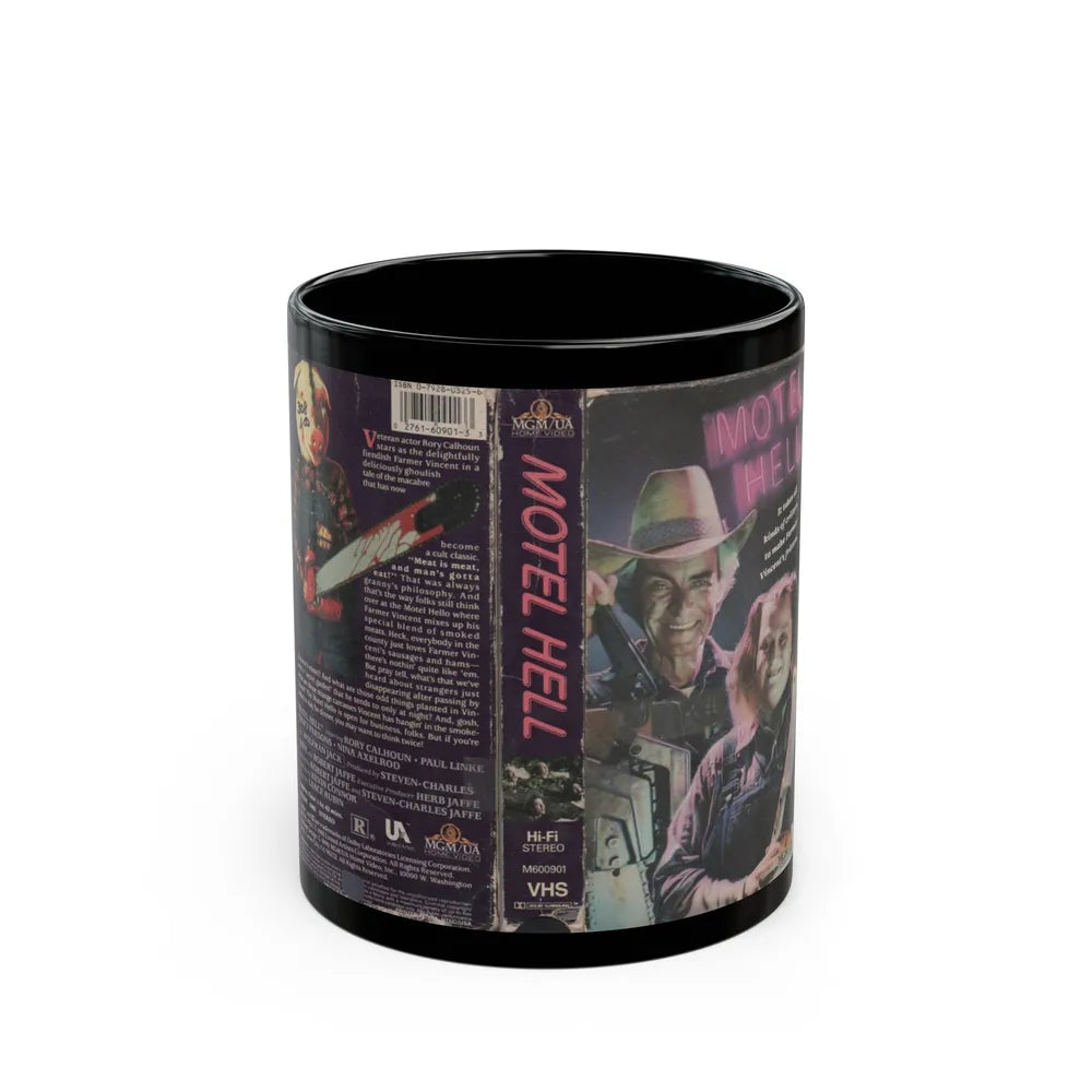 MOTEL HELL (VHS COVER) - Black Coffee Mug-11oz-Go Mug Yourself