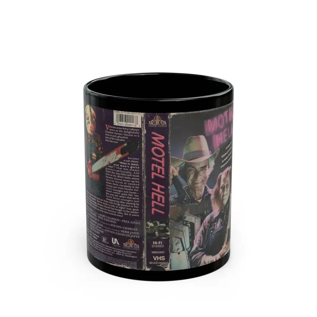 MOTEL HELL (VHS COVER) - Black Coffee Mug 11oz - Go Mug Yourself