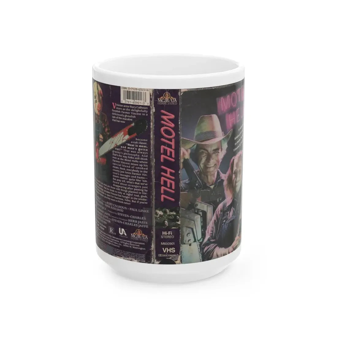 MOTEL HELL (VHS COVER) - White Coffee Mug 15oz - Go Mug Yourself