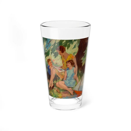 Mother and Children Under a Tree (Magazine Illustration) Pint Glass 16oz-16oz-Go Mug Yourself