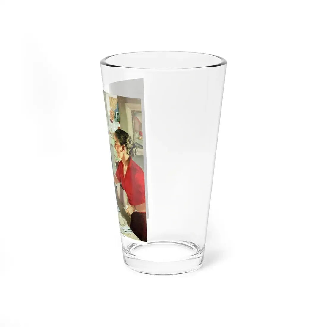 Mother's Night Off, McCall's, February 1953 (Magazine Illustration) Pint Glass 16oz - Go Mug Yourself