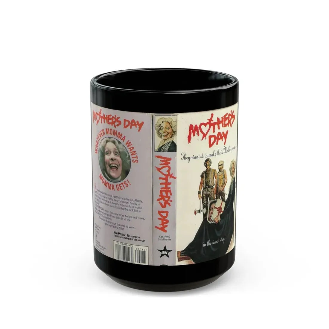 MOTHERS DAY BEST FILMS & VIDEO CORP (VHS COVER) - Black Coffee Mug 15oz - Go Mug Yourself