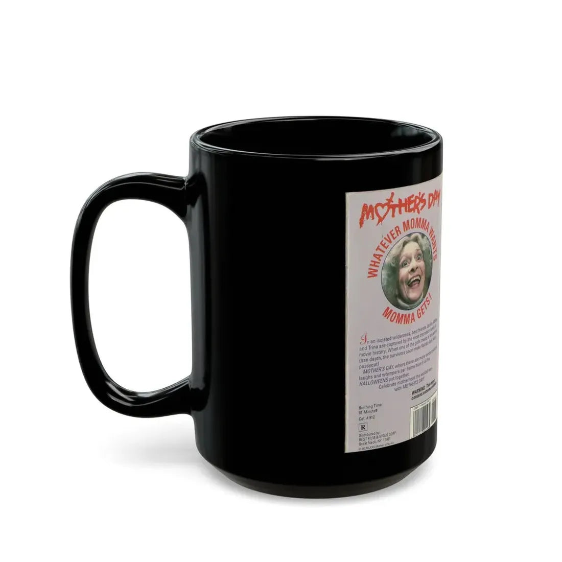MOTHERS DAY BEST FILMS & VIDEO CORP (VHS COVER) - Black Coffee Mug - Go Mug Yourself