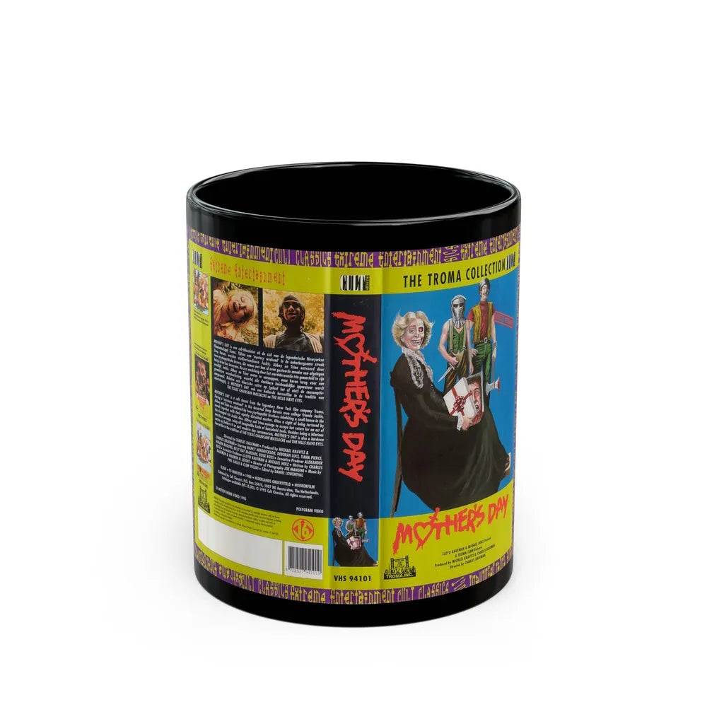 MOTHERS DAY TROMA (VHS COVER) - Black Coffee Mug-11oz-Go Mug Yourself