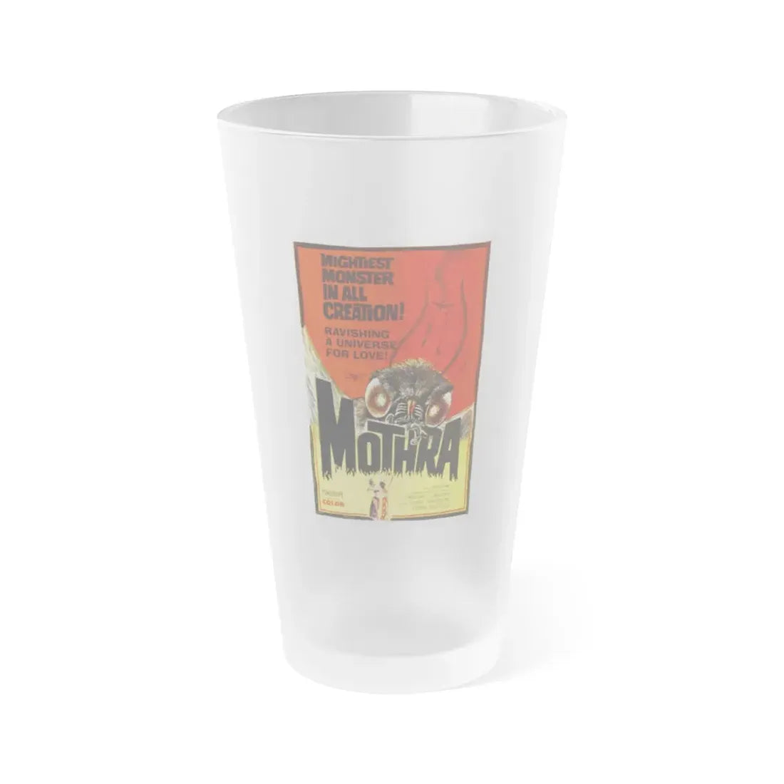 MOTHRA 1961 Movie Poster - Frosted Pint Glass 16oz 16oz Frosted - Go Mug Yourself
