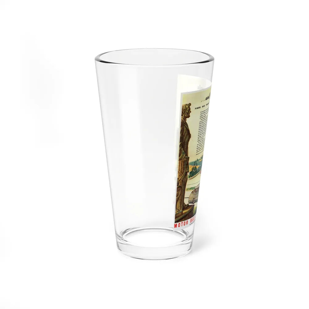 Motor Bus Lines of America ad (1) (Magazine Illustration) Pint Glass 16oz-Go Mug Yourself