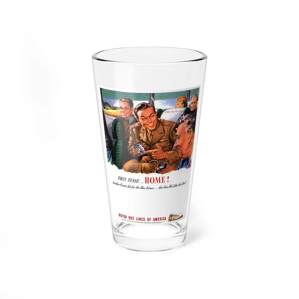 Motor Bus Lines of America ad, 1945 (Magazine Illustration) Pint Glass 16oz-16oz-Go Mug Yourself