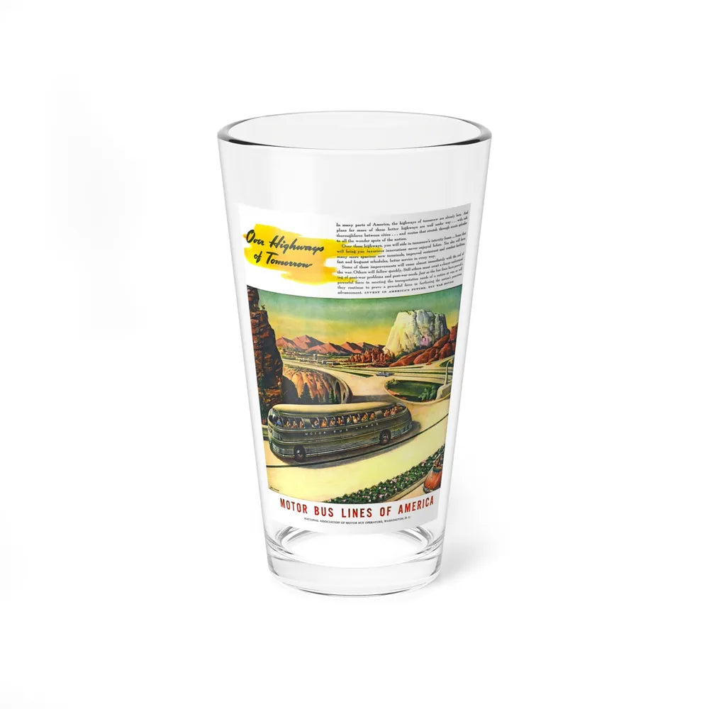 Motor Bus Lines of America ad (2) (Magazine Illustration) Pint Glass 16oz-16oz-Go Mug Yourself