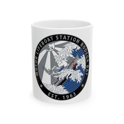 Motor Life Station Bodega Bay (U.S. Coast Guard) White Coffee Mug-11oz-Go Mug Yourself