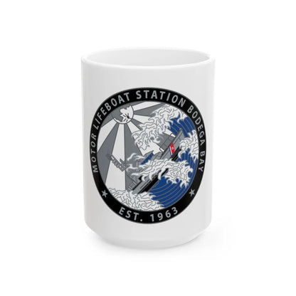 Motor Life Station Bodega Bay (U.S. Coast Guard) White Coffee Mug-15oz-Go Mug Yourself