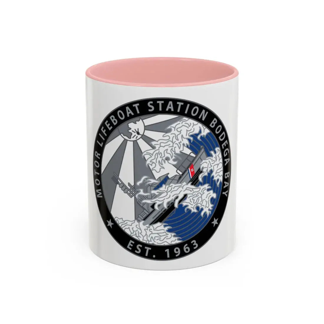 Motor Life Station Bodega Bay (U.S. Coast Guard) Accent Coffee Mug 11oz Pink - Go Mug Yourself