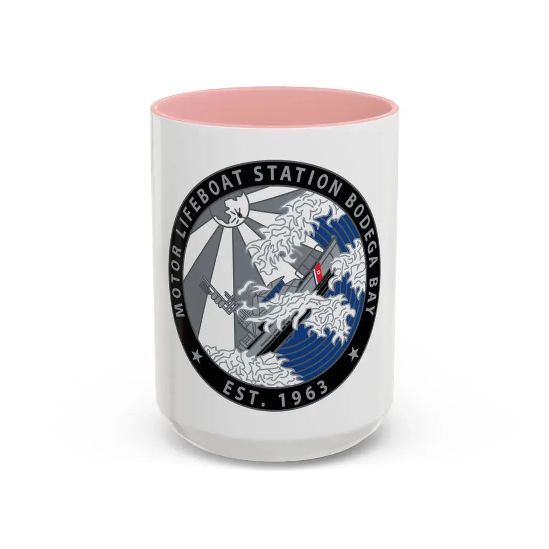 Motor Life Station Bodega Bay (U.S. Coast Guard) Accent Coffee Mug 15oz Pink - Go Mug Yourself