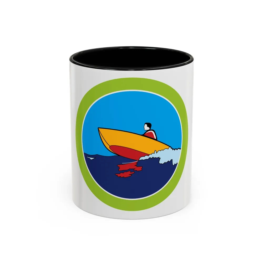 Motorboating (Boy Scout Merit Badge) Accent Coffee Mug-11oz-Black-Go Mug Yourself