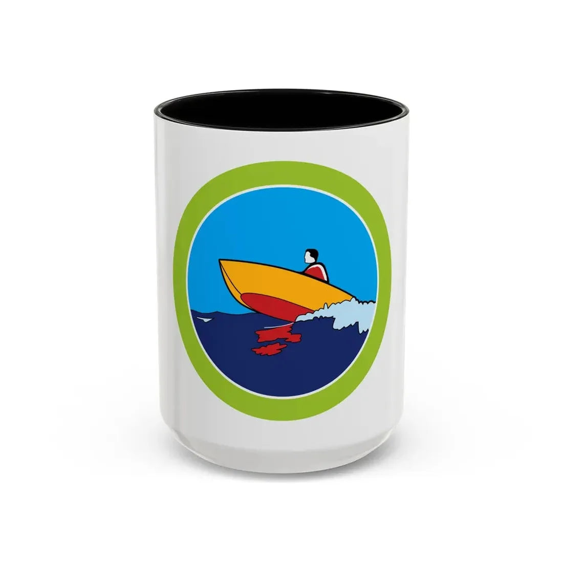 Motorboating (Boy Scout Merit Badge) Accent Coffee Mug 15oz Black - Go Mug Yourself