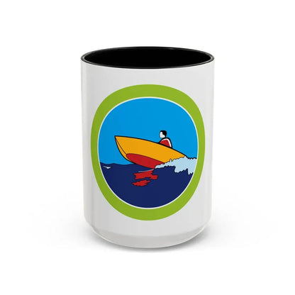 Motorboating (Boy Scout Merit Badge) Accent Coffee Mug 15oz Black - Go Mug Yourself