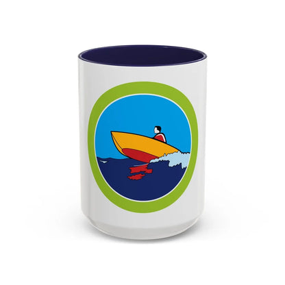 Motorboating (Boy Scout Merit Badge) Accent Coffee Mug-15oz-Navy-Go Mug Yourself