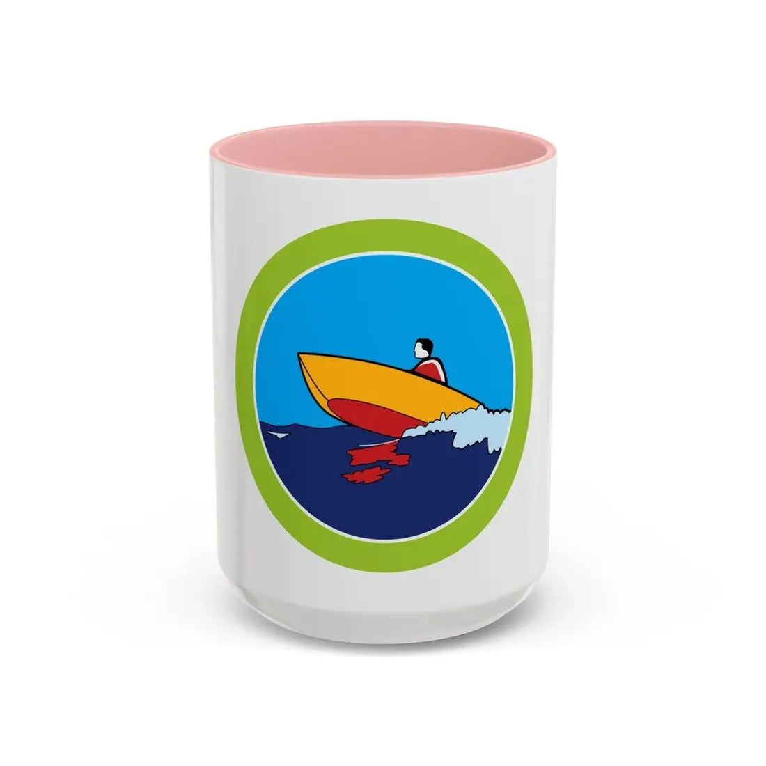 Motorboating (Boy Scout Merit Badge) Accent Coffee Mug 15oz Pink - Go Mug Yourself