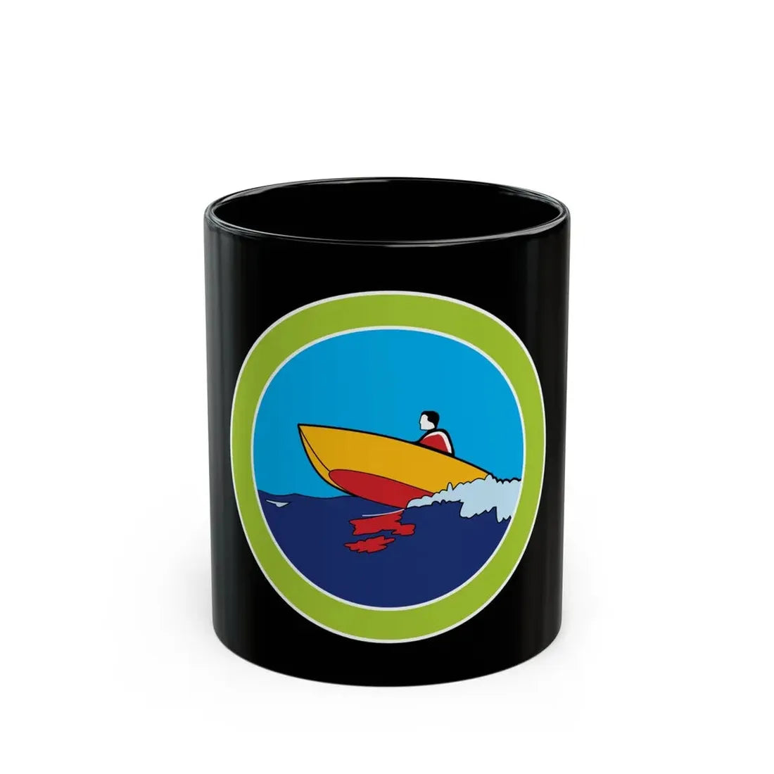 Motorboating (Boy Scout Merit Badge) Black Coffee Mug 11oz - Go Mug Yourself