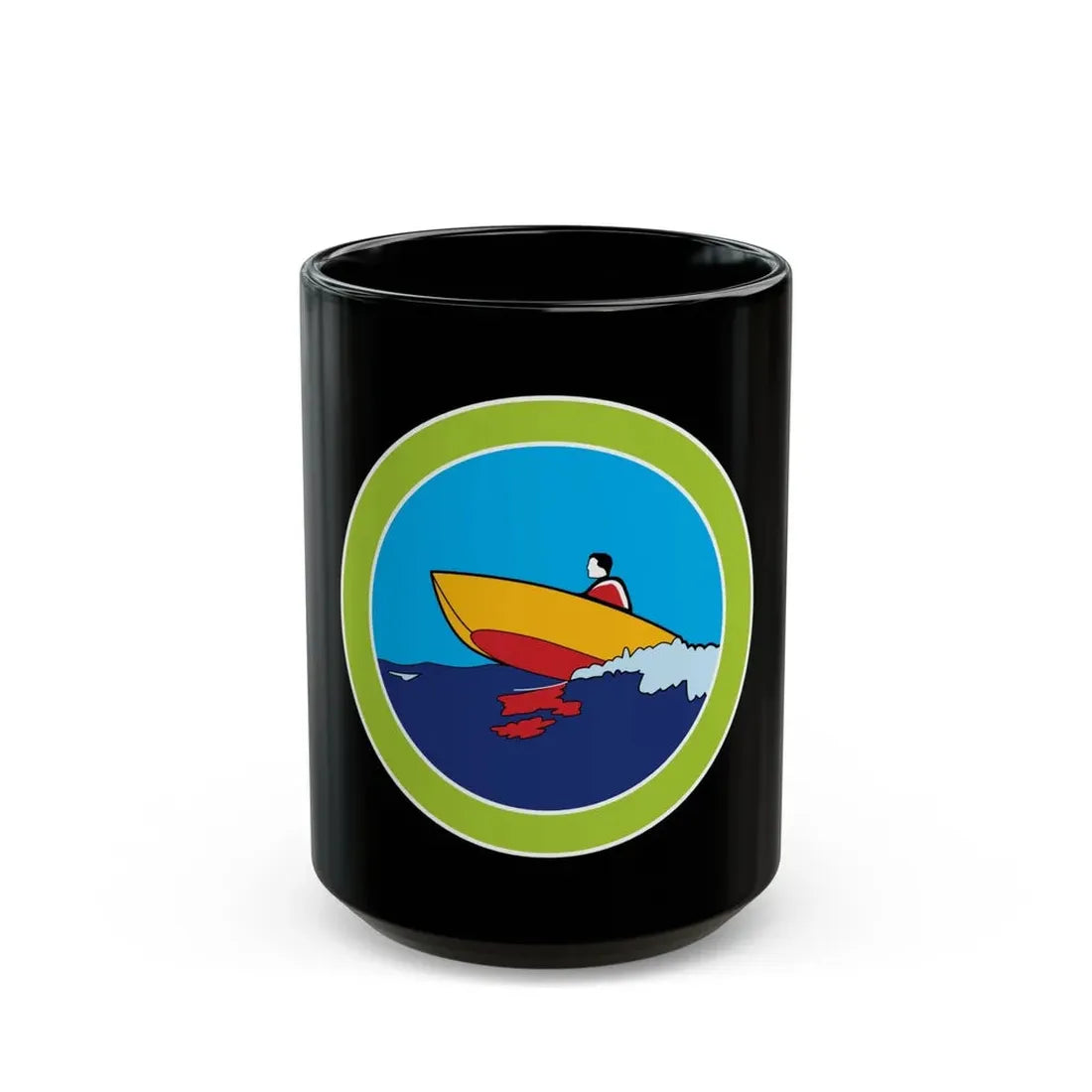 Motorboating (Boy Scout Merit Badge) Black Coffee Mug 15oz - Go Mug Yourself