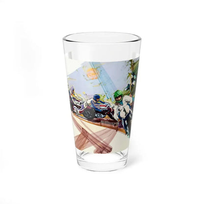 Motorcycle Racing (E. P. Dutton, Unicorn, c. 1980s) (Magazine Illustration) Pint Glass 16oz 16oz - Go Mug Yourself
